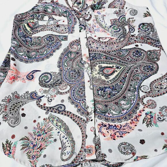 Express Womens Button Down Tank Top Multi-Color Size XS 100% Polyester - Picture 11 of 12